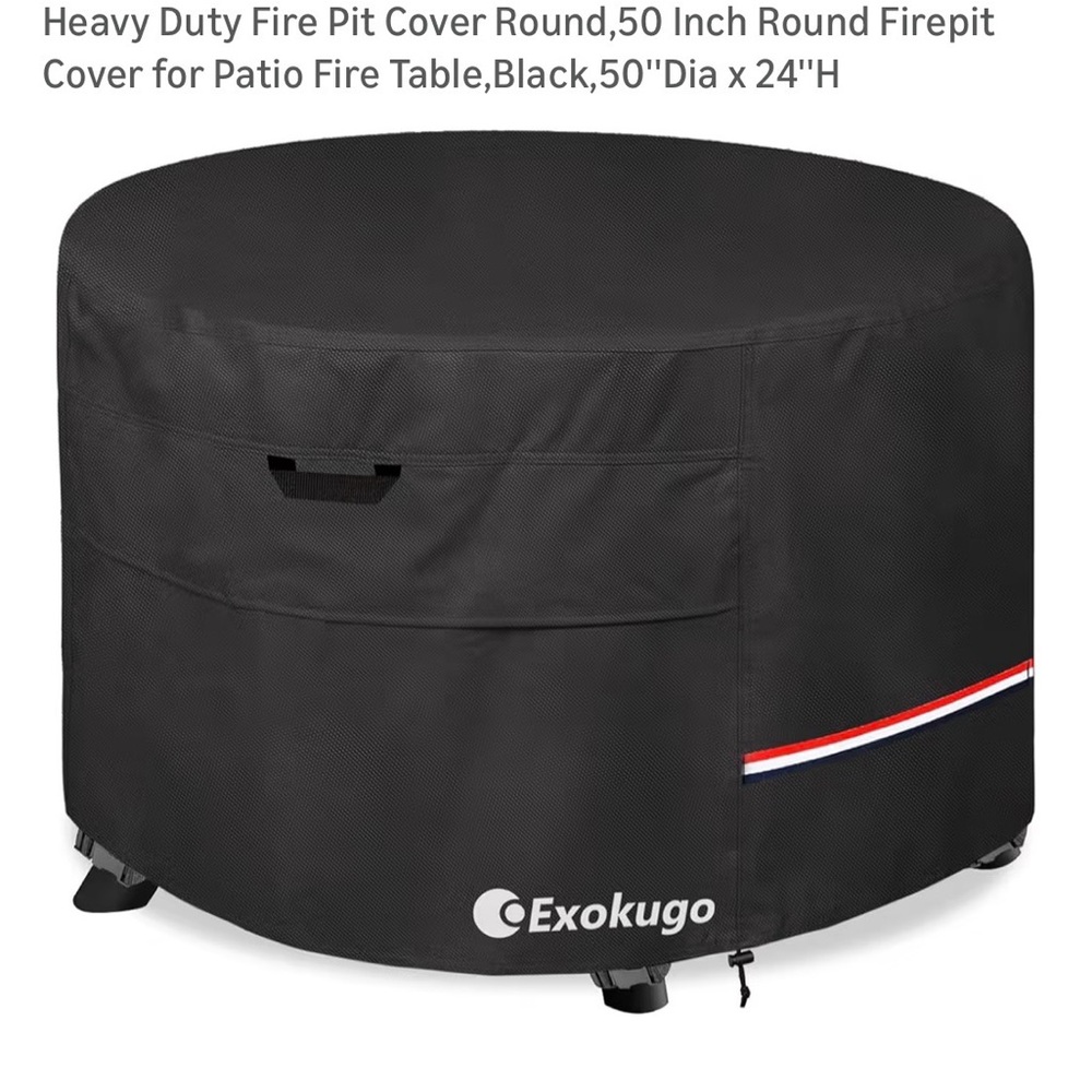 Exokugo Black Round Fire Pit Cover